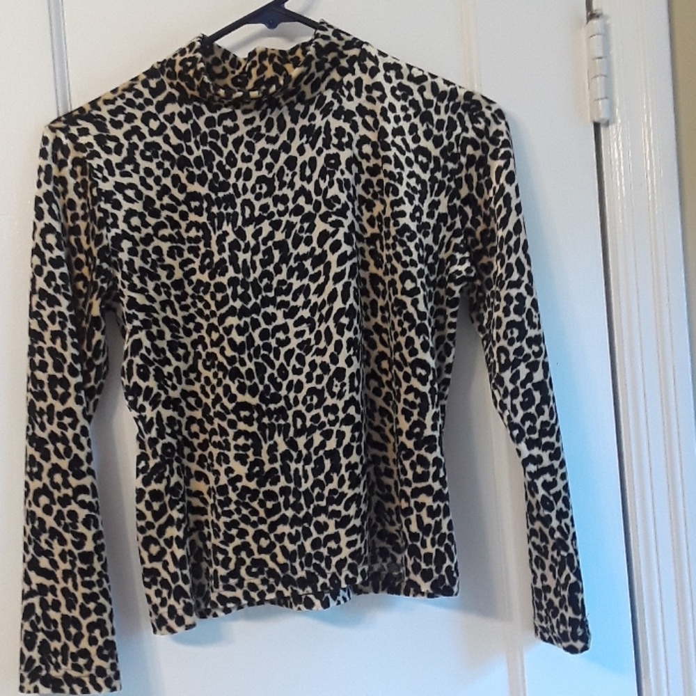 Animal print velvateen blouse
